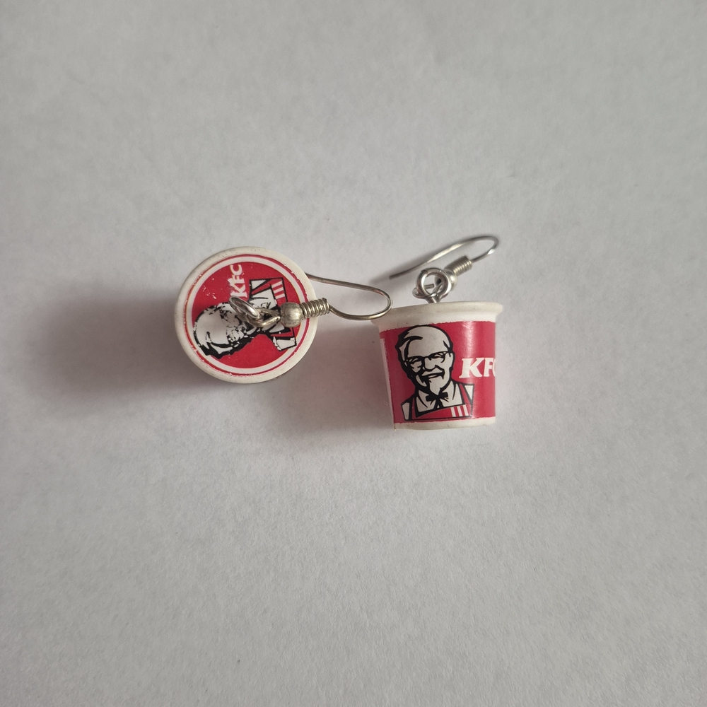 Red and White Earrings